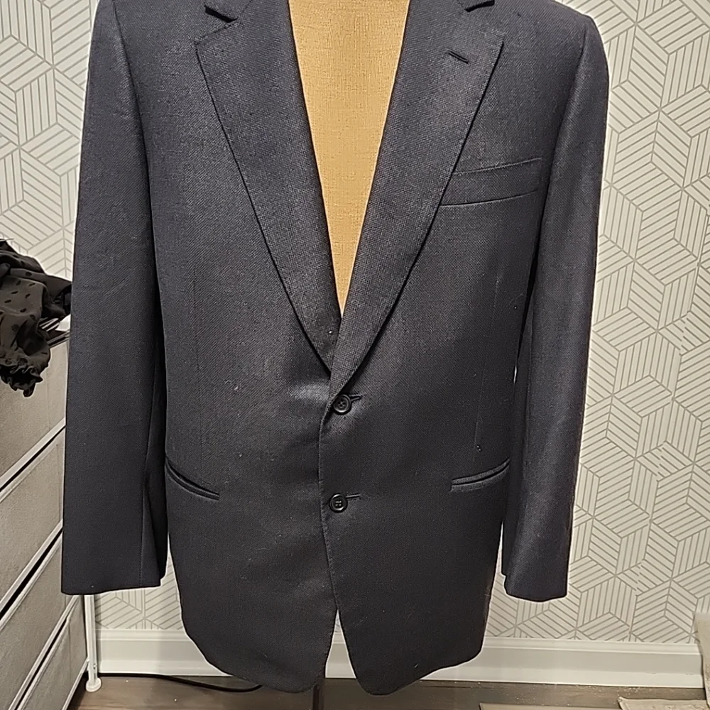 Ermenegildo Zegna Men's Wool and Cashmere Blazer Jacket Sport Coat 38/40 R Navy